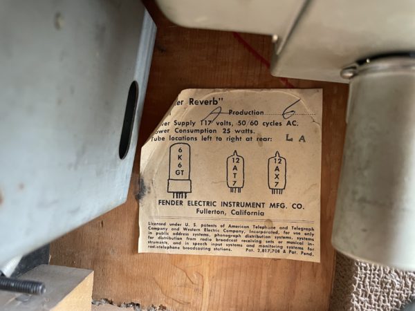 fender reverb unit 6g15 1962