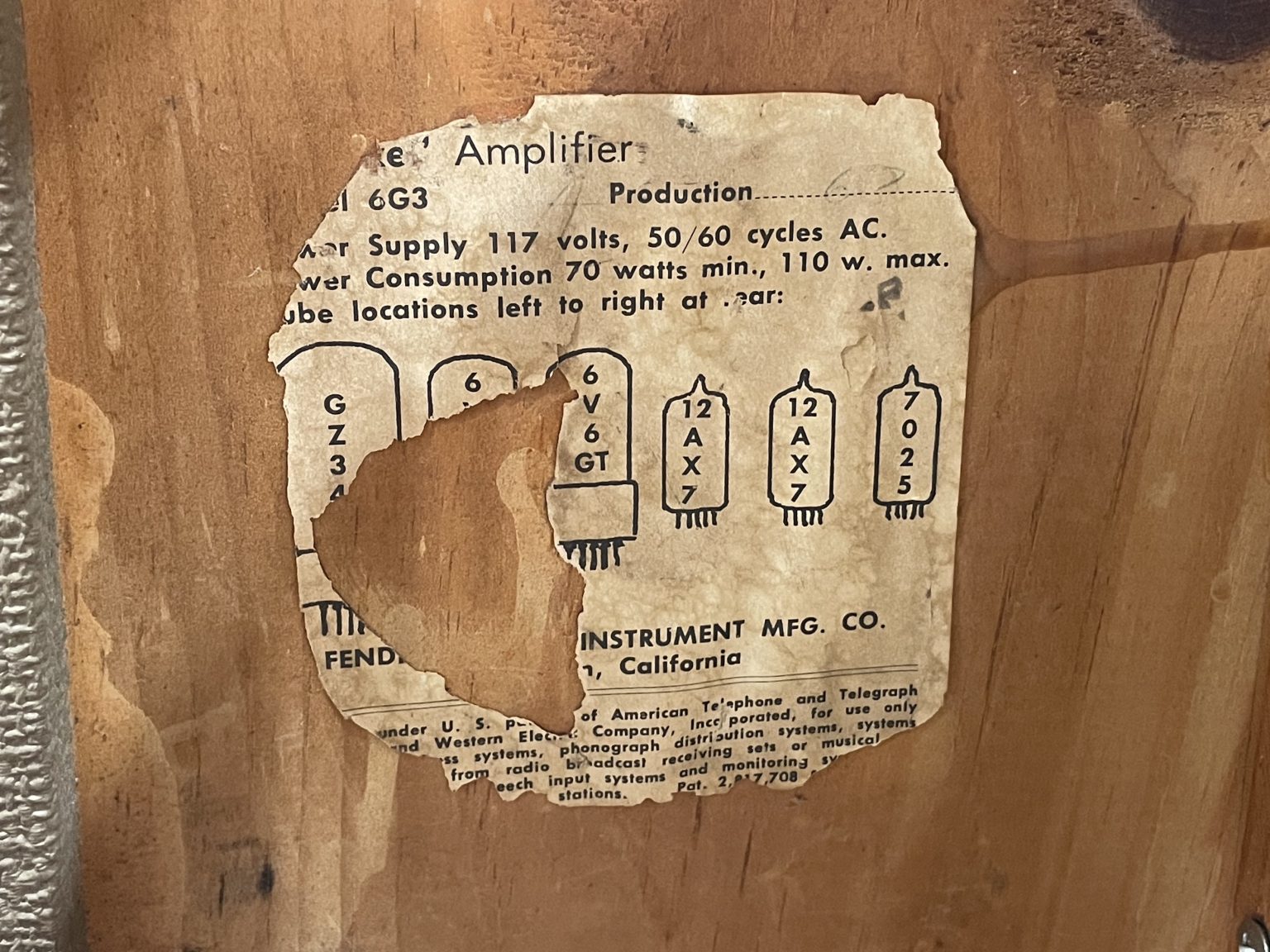 fender deluxe 6g3 1962